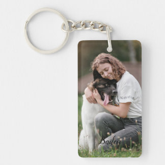 Customised Two Photo and Text Keychain