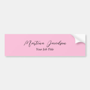 Customised Unique Pink Creative Handwriting Bumper Sticker