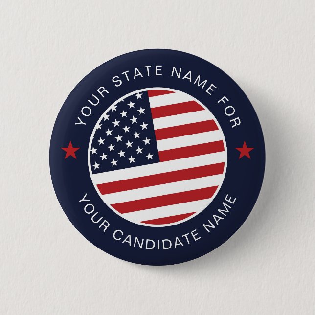 Customised US Election Political Campaign Button (Front)