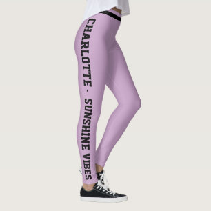 Customised Vacation Classy Lavender Black Striped Leggings