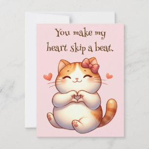 Customised Valentines Day Cat Themed Holiday Card