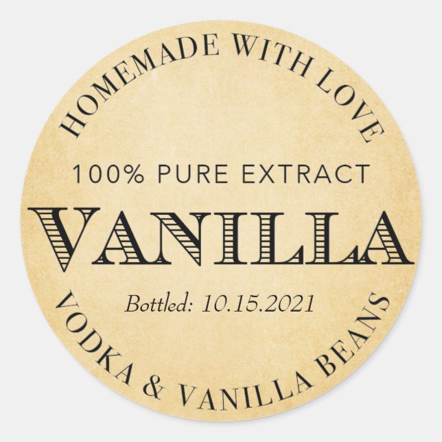 Customised Vanilla Extract VE005_01 Classic Round Sticker (Front)