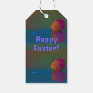 Customised Vintage Crochet Easter Egg Purple Gift Tags