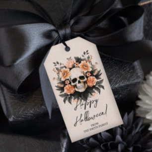 Customised Vintage Floral Skull Gift Tags