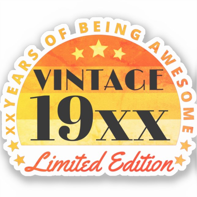 Customised Vintage Limited Edition Birthday Square (Front)