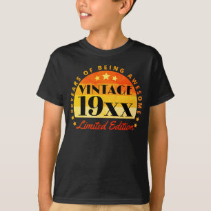 Customised Vintage Limited Edition Birthday T-Shirt