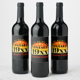 Customised Vintage Limited Edition Birthday Wine Label