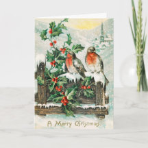 Customised Vintage Retro Christmas Greeting Card