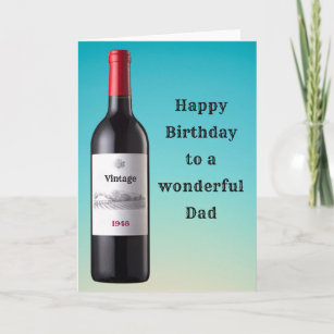 Customised Vintage Wine Bottle   Birthday Card