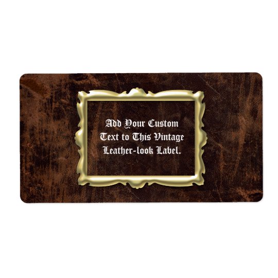 Customised VintageLeather look Label Shipping Label