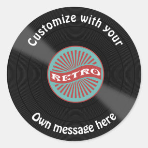 Customised Vinyl Record Classic Round Sticker