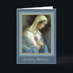 Customised Virgin Madonna Mary with rose Card<br><div class="desc">Customise with your own verse! 
Virgin Mary holding a rose</div>
