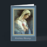 Customised Virgin Madonna Mary with rose Card<br><div class="desc">Customise with your own verse! 
Virgin Mary holding a rose</div>