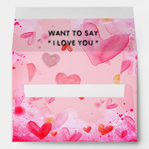Customised WANT TO SAY ‘I LOVE YOU' Pink Envelop Envelope