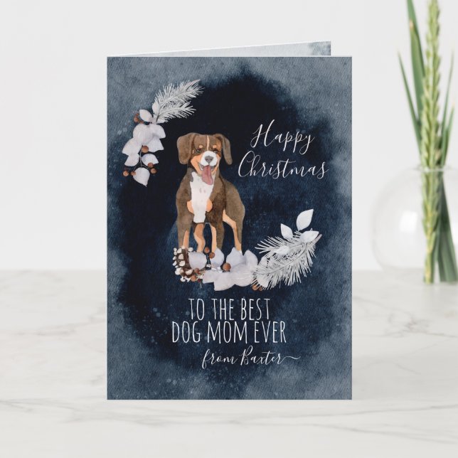 Customised Watercolor Entlebucher Mountain Dog  Holiday Card (Front)
