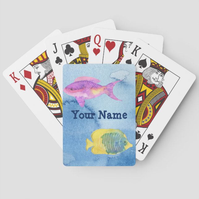 Customised Watercolor Fish Playing Cards (Back)