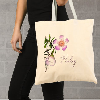 Customised Wax Flower Floral Tote Bag