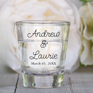 Customised Wedding Favours Couples Engagement Part Shot Glass
