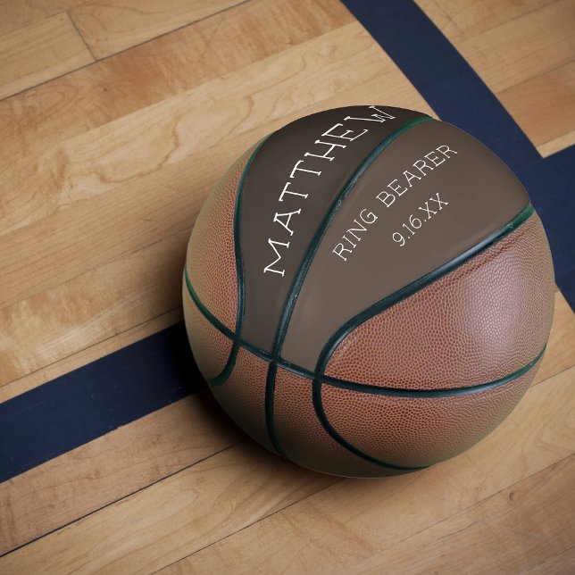 Customised Wedding Ring Bearer Keepsake Basketball (Keepsake Ring Bearer Wedding Personalized Basketball)