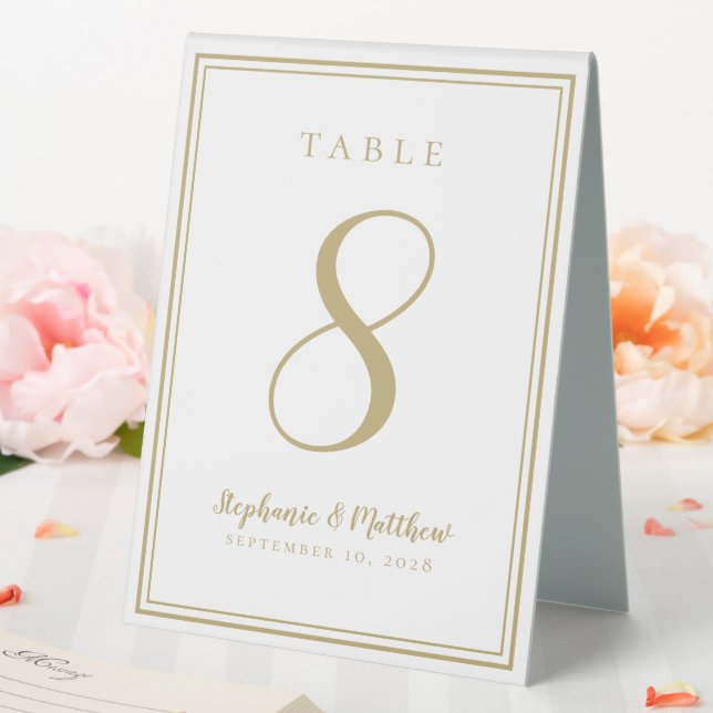 Customised Wedding Table Number Simple Chic Gold (In SItu (Wedding))