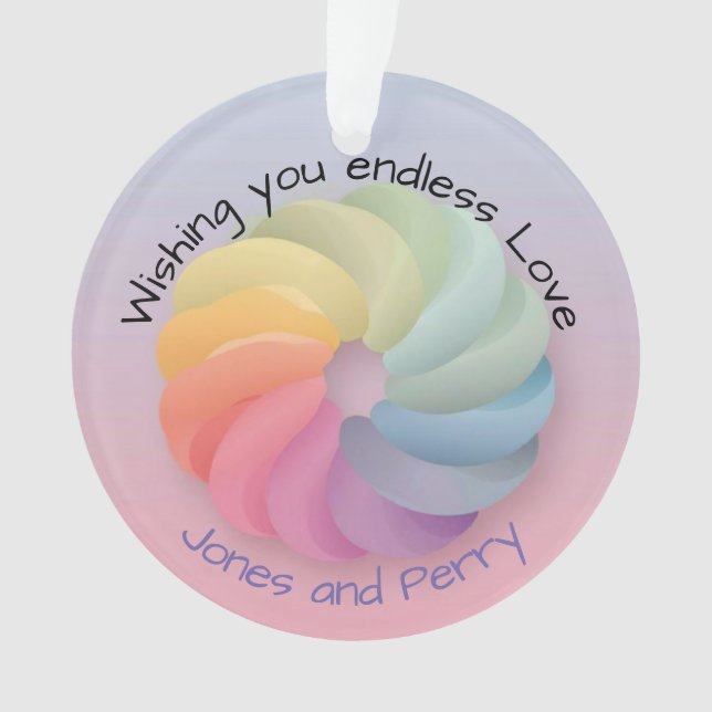 Customised Wedding Wish Soft Colourful Gift Ornament (Front)