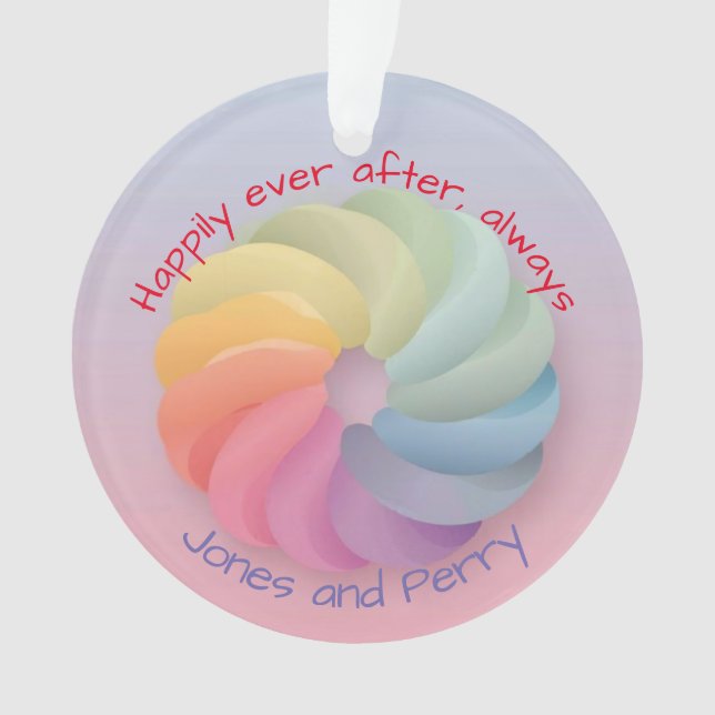 Customised Wedding Wish Soft Colourful Gift Ornament (Front)