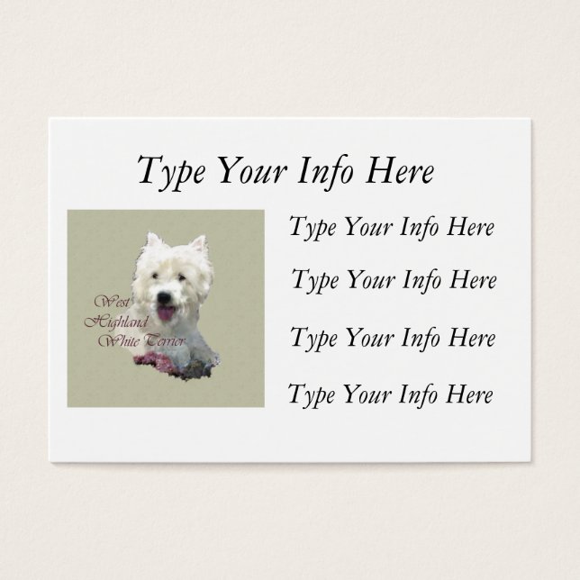 Customised Westie Profile Cards (Front)