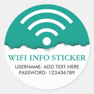 Customised WiFi /Internet Access Information Classic Round Sticker