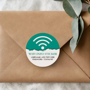 Customised WiFi /Internet Access Information Classic Round Sticker