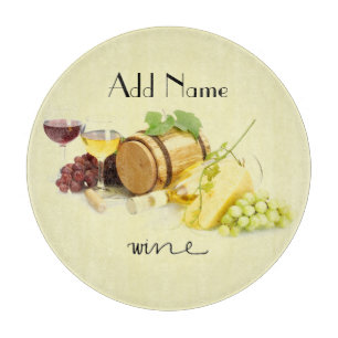 Customised Wine and Cheese Glass Cutting Board