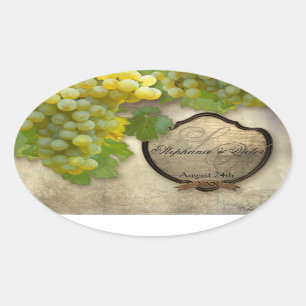 Customised Wine Bottle Label Chardonnay Grapes Art
