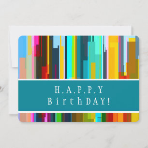 Customised Wish, Modern Abstract Art Birthday Card