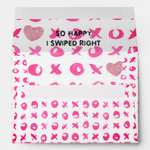 Customised Xoxo SO HAPPY I SWIPED RIGHT Envelopes