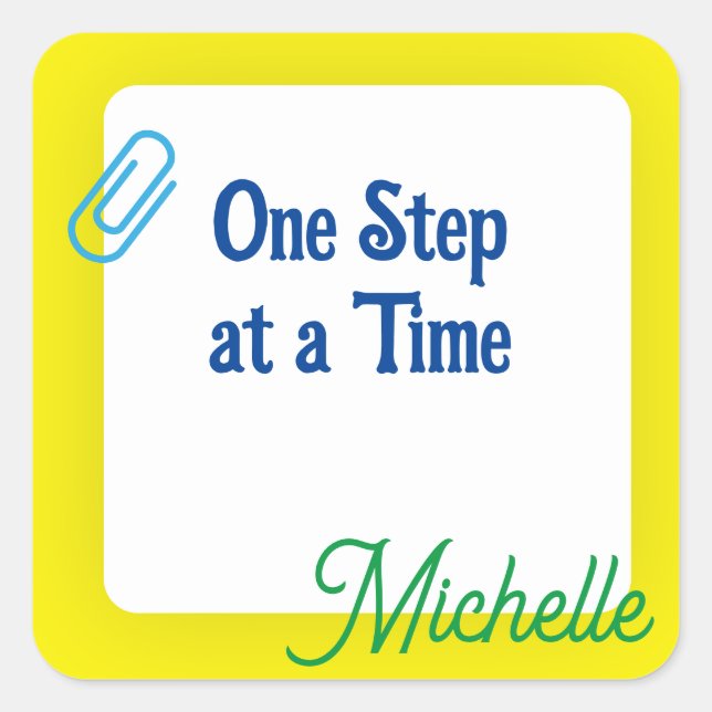 Customised Yellow  Square Sticker (Front)