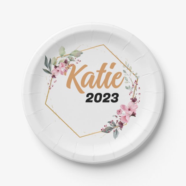Customised Your Graduation Party Supplies Monogram Paper Plate (Front)