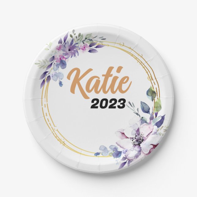 Customised Your Graduation Party Supplies Monogram Paper Plate (Front)