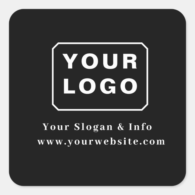 Customised Your Logo Stylish Minimal Business logo Square Sticker (Front)