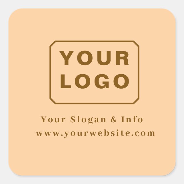 Customised Your Logo Stylish Minimal Business logo Square Sticker (Front)