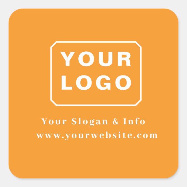 Customised Your Logo Stylish Minimal Business logo Square Sticker (Front)