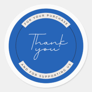 Customised Your Own Stylish Modern Business Thanku Classic Round Sticker