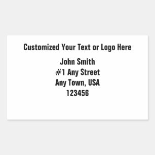 Customised Your Text or Logo Here Rectangular Sticker