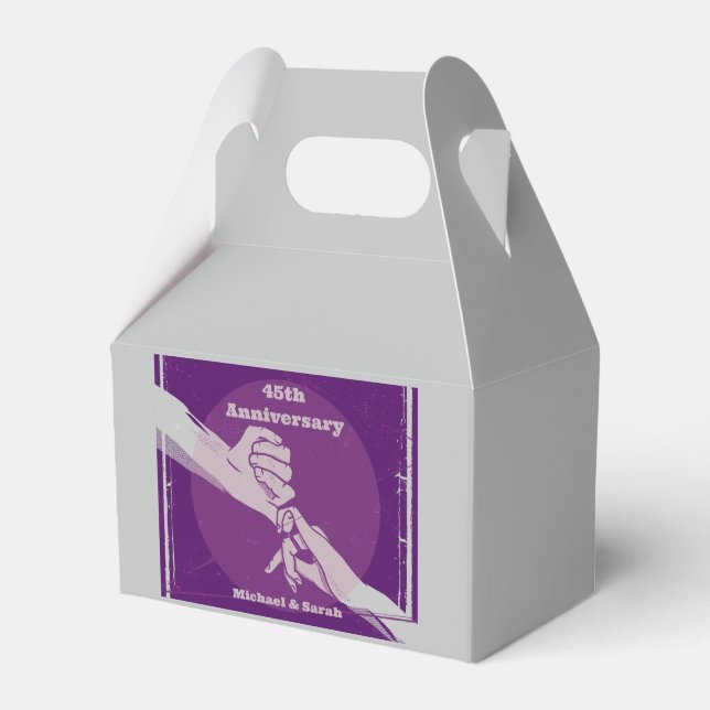 Customiz anniversary romantic couple holding hands favour box (Front Side)