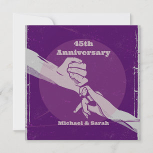 Customiz anniversary romantic couple holding hands invitation