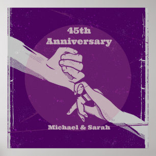 Customiz anniversary romantic couple holding hands poster