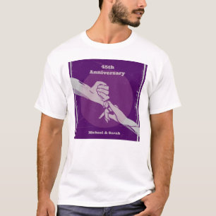 Customiz anniversary romantic couple holding hands T-Shirt