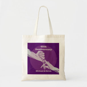 Customiz anniversary romantic couple holding hands tote bag