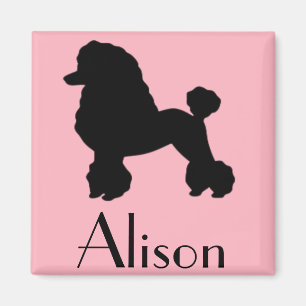 Customizable 1950's Pink Poodle Skirt Magnet