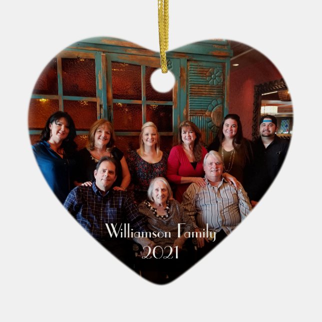 Customizable 2-sided 2 photo Christmas Ornament (Front)