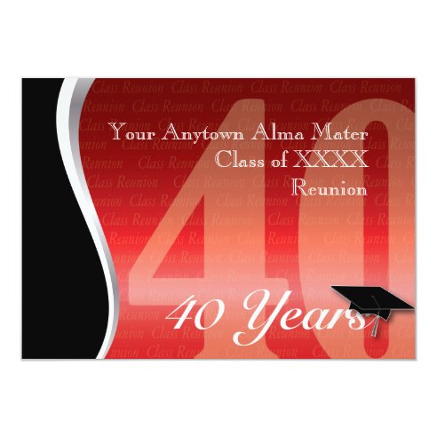 Black And Red 40th Graduation Invitations & Announcements | Zazzle.co.uk