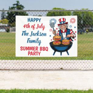 Customizable 4th of July Summer BBQ Party Banner